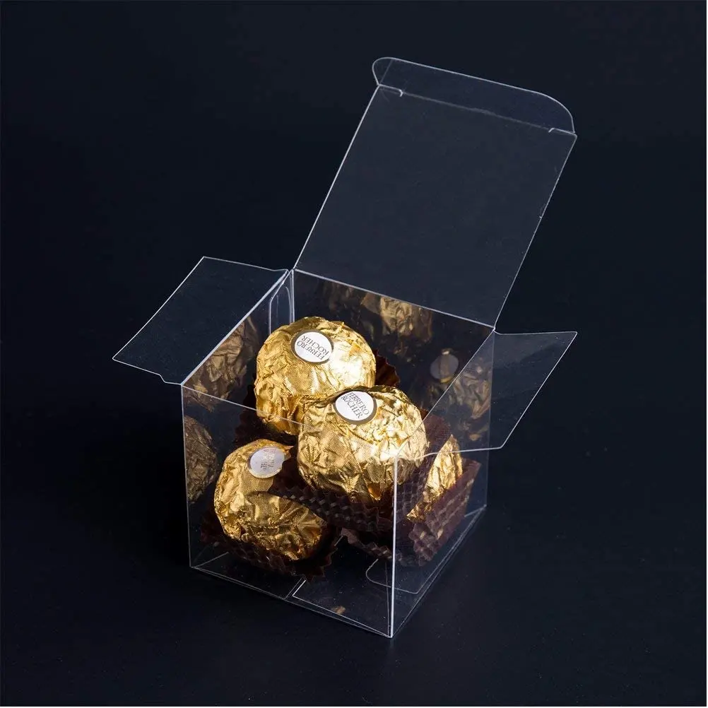 Wedding Party Candy Chocolate All Plastic Clear PVC Cake Box Custom Transparent Gift Box