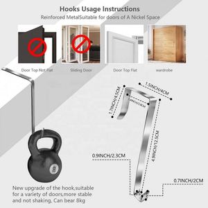 Organisateur de porte, sac de rangement mural suspendu pour placard avec 4 poches transparentes à fenêtre, poche latérale, crochets métalliques - Product Image 4