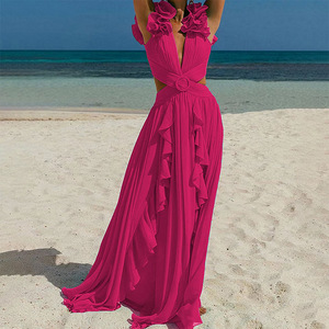 JSN Customize Luxury Swimwear&amp;beachwear Ruffled Straps Design <strong>Swimsuit</strong> <strong>Women</strong> Swimwear Cover up <strong>Skirt</strong> Bikini Digital Print Adults - Product Image 4