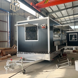 Remorque alimentaire mobile entièrement équipée de 5 mètres (16 pieds) carrés en acier inoxydable 304 pour crêpes, barbecue, glaces, burgers et frites, remorquable - Product Image 2