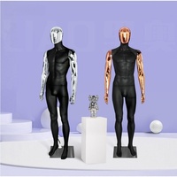 Maniquí de Plástico de Cuerpo Completo Masculino, Electrochapado en Oro Rosa, con Base, para Exhibición en Tiendas de Ropa Masculina, Cuerpo Humano Realista