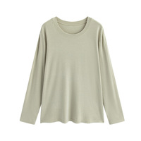 T-shirt de maternité en coton Youkesi rose, haut printemps/été, coupe ample, polyvalent, amincissant, style uni, col pull, tridimensionnel