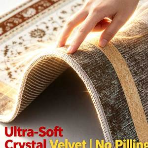 พรมปูพื้นโพลีเอสเตอร์ทันสมัย ลายใหม่ ขายดี สีขาวงาช้าง-แดง สำหรับห้องนั่งเล่น ห้องนอน กันลื่น ปลอดภัยสำหรับสัตว์เลี้ยง ขนสั้น - Product Image 2