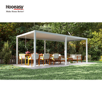 Pergola bioclimatique Hooeasy pour jardin extérieur, structure métallique autoportante, toit à lamelles inclinables manuellement, protection contre le soleil et la pluie