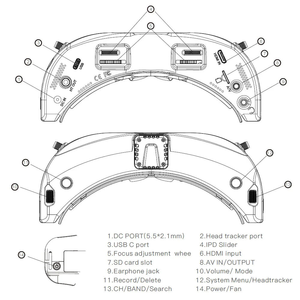 SKY04X Pro 1080P OLED 52 °   Gafas FPV con SteadyView 3.3 y HDMI 100FPS - Product Image 2