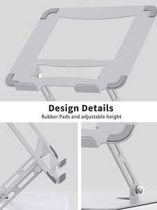 Support pour tablette, support métallique robuste et réglable en hauteur, design creux pour la dissipation de la chaleur avec patins en caoutchouc antidérapants - Product Image 5