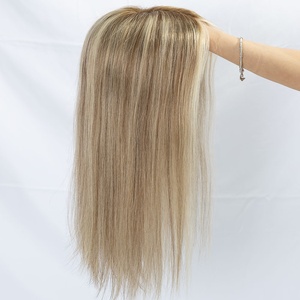 Parrucchino con <span class=keywords><strong>capelli</strong></span> Remy vergini europei da <span class=keywords><strong>donna</strong></span> con Base di seta completamente legata a mano Toppers <span class=keywords><strong>capelli</strong></span> umani a tutto Volume - Product Image 6
