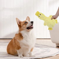 Grand jouet pour chien en peluche durable et couineur, en forme de canard, anti-explosion, interactif, pour le nettoyage des dents et la mastication