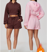 Ensemble de sport décontracté pour femme, nouvelle collection automne/hiver, vêtements personnalisés, cardigan zippé ample et respirant, sweat-shirt épais pour la course à pied