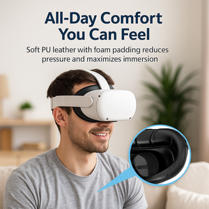 2 VR Uyumlu 2 Değiştirilebilir Deri Yüz Pedi Kapak Çerçevesi için VR Yüz Arayüz Braketi Terlemeye Dayanıklı Rahat - Product Image 3