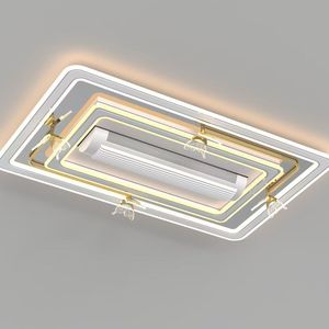 Cổ Điển Khu Dân Cư Thay Đổi Độ Sáng DC Động Cơ Thông Gió De Teto Trang Trí Điều Khiển Từ Xa Acrylic Ánh Sáng LED Quạt Trần - Product Image 2