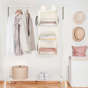 3-Shelf Closet Organizers, 2 Separable 3-Tier Hanging Closet Shelves, Non-Woven Fabric Hanging <b>Storage</b> Organizer - Product Image 1