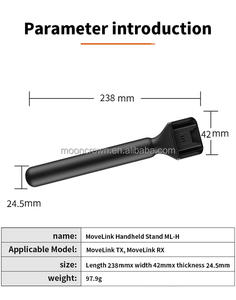 3合1无线麦克风支架2个麦克风翻领手机摄像头棒，带C型连接器，用于工作室Vlog视频录制采访 - Product Image 3