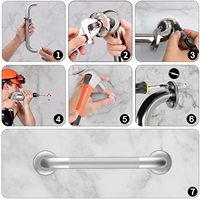 2 packs de barres d'appui de 16 pouces pour baignoires et toilettes Poignée de douche antidérapante Barres d'appui de salle de bain en acier inoxydable