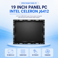 Panel PC Open Frame 19 Inci Intel Celeron J6412 1280x1024 IR Touch 12V DC Tanpa Kipas Baja VESA 100x100 Industrial