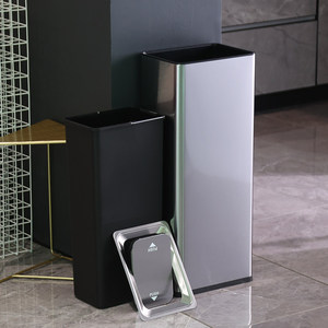 Porte-papier toilette en acier inoxydable avec couvercle à charnière, grande taille, adapté aux bureaux, aux halls et aux couloirs, à déchiquetage direct - Product Image 4