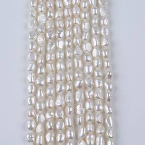 Cadena de Perlas Barrocas Blancas de Agua Dulce Naturales de Zhuji, 6-7 mm, Dos Caras, Orificio Recto Ligero, Accesorios de Bricolaje, Perlas Sueltas - Product Image 2