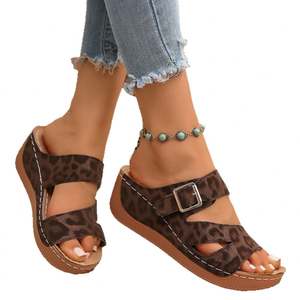 Nouvelles sandales compensées décontractées pour femme, à semelle souple, ouvertes, antidérapantes, pour l'extérieur, printemps-été-automne - Product Image 6