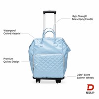 Sac de voyage matelassé grande capacité à roulettes, en polyester Oxford imperméable, sac à main trolley unisexe 15 pouces, idéal pour les voyages, OEM