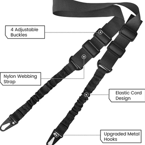 Cinghia Tattica a Due Punti in Acciaio, Resistente e Multifunzionale, Regolabile con 5 Slot, Accessorio per <span class=keywords><strong>Caccia</strong></span> all'Aperto, Fibbia a Becco d'Aquila a Sgancio Rapido - Product Image 3