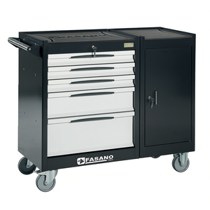Fasano <b>Tools</b> <b>Rolling</b> <b>Tool</b> Cabinet 5 Drawer With Door And Lock For Workshop Use - Product Image 2