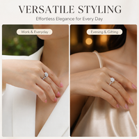 Bague de fiançailles pour femme en moissanite 1 carat, argent sterling 925, taille brillant rond, avec halo floral en zircon cubique et tige torsadée infinie pavée