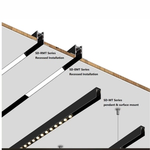 Système de plafond tendu DALI 48V moderne avec cadre de surface, alimentation dissimulée et <span class=keywords><strong>rail</strong></span> magnétique encastré pour éclairage sur <span class=keywords><strong>rail</strong></span> magnétique - Product Image 4