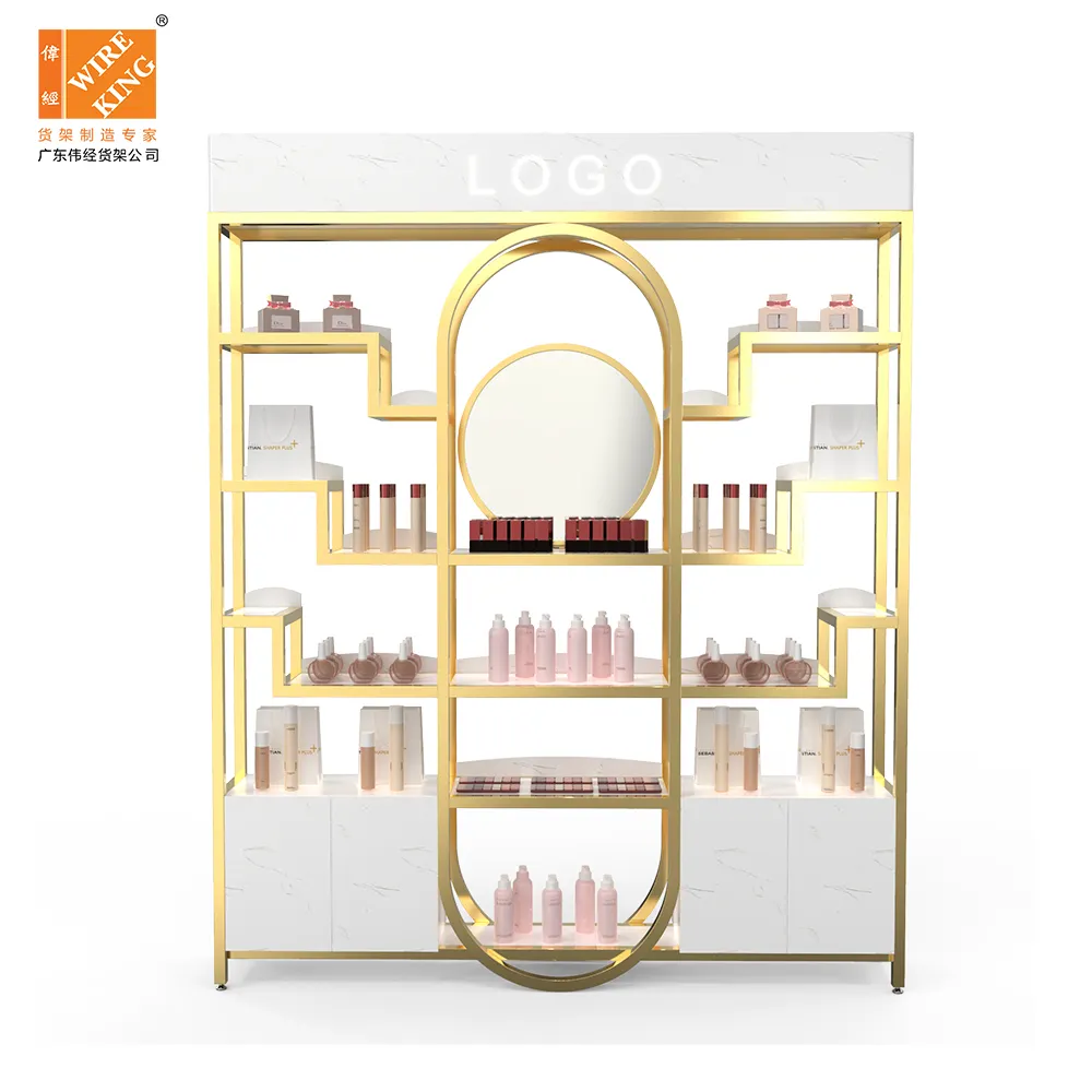 Expositor de cosméticos para produtos cosméticos, expositor de gloss para cuidados com a pele, rack de maquiagem