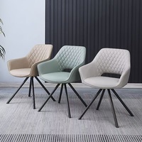 Chaises de salle à manger modernes et colorées de luxe CJ-199E, avec accoudoirs en tissu, pour usage intérieur, maison ou hôtel, pieds en métal doré