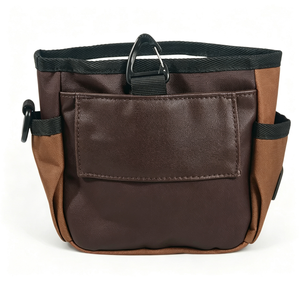 Pet Training Walking Unisex for Dog Treat <b>Pouch</b> Zipper Closure Dark Brown Waterproof Nylon LOW MOQ - Product Image 1