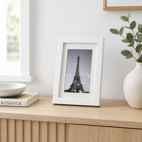 Bingkai Foto MDF Profil 2x2cm Putih 5*7 inci Bingkai Foto Minimalis Elegan Kotak Bayangan 3D untuk Dekorasi Pajangan Meja Rumah