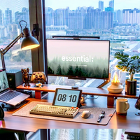 Support de moniteur et organisateur de bureau multifonctionnel en bois de noyer noir personnalisable et mobile