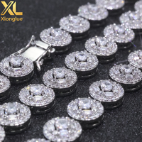Juego de Brazaletes de Lujo con Eslabones Cubanos, Chapados en Oro de 18K, Aleación de Cobre, Engaste de Garra, Unisex, Joyería Hip Hop Bling para Aniversario y Cumpleaños