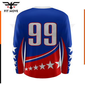 Maillot de hockey sur glace personnalisé à manches longues unisexe Vêtements de sport surdimensionnés pour adultes Service OEM d'entraînement pour sublimation du nom de l'équipe - Product Image 2