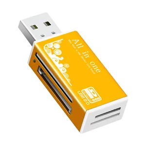 올인원 멀티 카드 리더 USB 2.0 마이크로 TF SD MS MMC 플래시 메모리 카드 리더 알루미늄 합금 스마트 카드 리더
