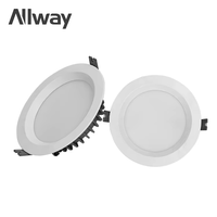 Allway – panneau lumineux rond intégré en aluminium IP20, 3, 5, 7, 9, 12, 20, 30 W