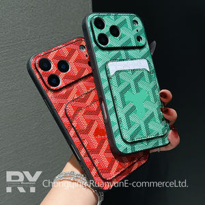 Étui de téléphone en cuir de luxe <span class=keywords><strong>avec</strong></span> fentes pour cartes, protection intégrale antichoc, design premium pour iPhone 17 Pro – Vente en gros usine - Product Image 1