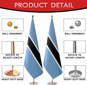 <span class=keywords><strong>Bandera</strong></span> de <span class=keywords><strong>Botswana</strong></span> Personalizada de 8.53 pies con Base, Satén, para Interiores, con Asta Plateada, para Desfiles y Eventos del Día Nacional 2026 - Product Image 5
