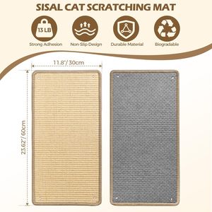 <span class=keywords><strong>Albero</strong></span> per Gatti da Interno in Sisal e Legno con Opzioni da Pavimento e da Parete e Viti Adesive - Product Image 2