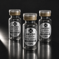 Étiquettes pour flacons de recherche 7 ml, personnalisées en feuille d'argent avec adhésif durable pour l'image de marque des petits flacons et les commandes d'exportation