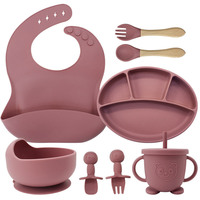 Meilleures ventes : Ensemble de sevrage pour bébé en silicone sans BPA, comprenant un bol anti-déversement et une assiette en silicone à motif animal, vaisselle pour enfants et tout-petits