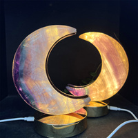 Vente en gros de pierres de cristal naturelles, pierres de guérison, pierre de fluorite, lampe en forme de lune, lampe en cristal pour la décoration