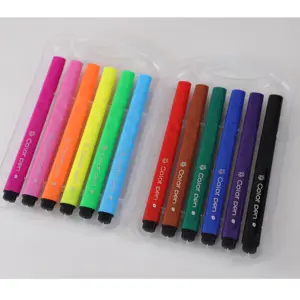 Conjunto de canetas aquarela laváveis para crianças, material de arte, desenho, 12/18/24/36/48 cores, caixa com cores