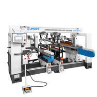 Máquina Perforadora CNC para Madera JIYU Z4XLBDTS de 4 Filas con Servo de 3 Posiciones y Apilamiento Automático, Maquinaria de Perforación de Alta Eficiencia