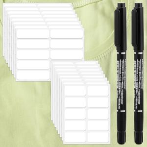 Etiquetas Personalizadas para <span class=keywords><strong>Ropa</strong></span>, Etiquetas de Lavandería Sin Plancha, Etiquetas Autoadhesivas de Tela para <span class=keywords><strong>Ropa</strong></span> Lavable con 2 Marcadores Permanentes para Tela - Product Image 1