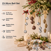 Ensemble de décorations de clochettes en métal doré personnalisées, 23-30 cm, pour Noël, anniversaire, fête, décoration de la maison, avec couleur personnalisée