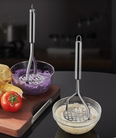 Aardappelen Crusher Rvs Geperste Aardappel Stamper Puree Puree Sap Maker Aardappel Pusher Gladde Gepureerde Fruit Gereedschap Keuken