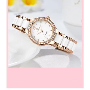 Nuevo Reloj de Cuarzo Elegante e Impermeable para Mujer, con Correa de Cerámica en Oro Rosa y Detalles de Cristal, Reloj de Lujo para Dama - Product Image 4