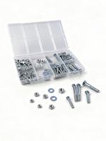 Kit de vis métriques en acier inoxydable zingué 161 pièces – Assortiment de boulons, écrous et rondelles – Petits accessoires de quincaillerie mixtes