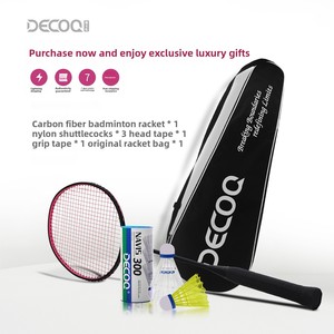 Raquette de <span class=keywords><strong>badminton</strong></span> en fibre de carbone intégrale, ultra-légère, pour entraînement, raquette <span class=keywords><strong>simple</strong></span>, professionnelle, durable, pour hommes et femmes, attaque et défense équilibrées, 4U - Product Image 1